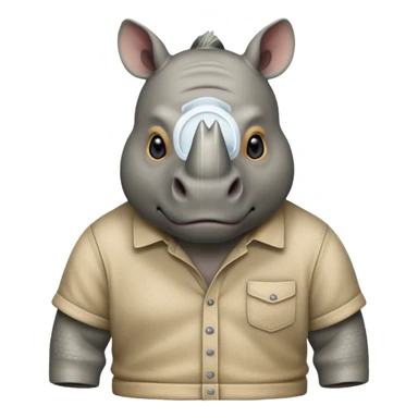 rhino with shirts sticker