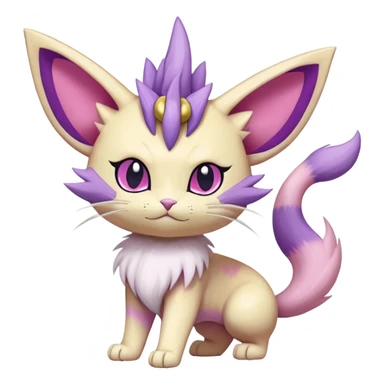 Meowth-Espeon-Skitty-Pokémon-Fakémon-hybrid-creature (full body) sticker