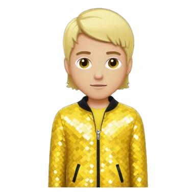 Bryan Abrams from Color Me Badd with blonde hair , yellow sequin outfit sticker
