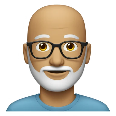 Bald man with beard and glasses sticker