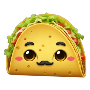Taco with mustache sticker