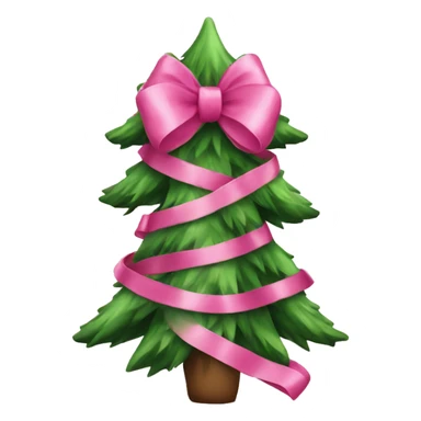 christmas tree with pink bows christmas mood sticker