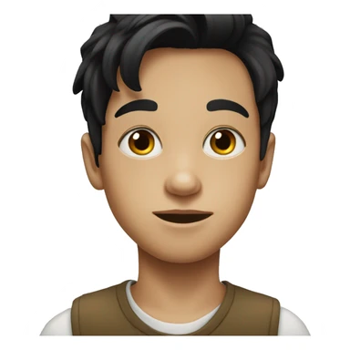 portrait of a boy with black hair sticker