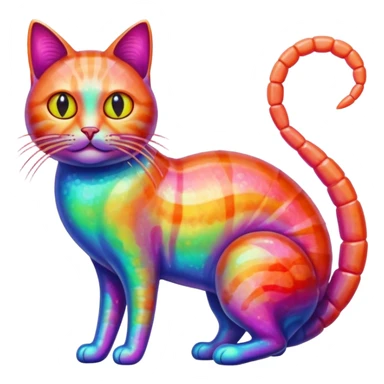 Cat with shrimp body, trippi troppi sticker
