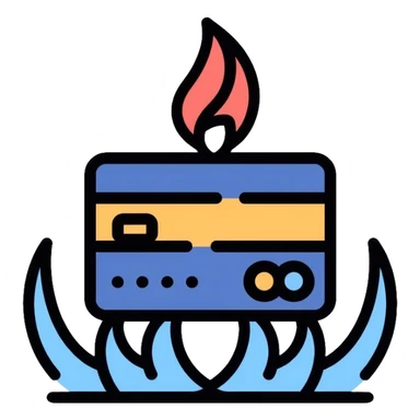 Gazprom Pay logo with credit card and gas flame symbol, payment app icon sticker