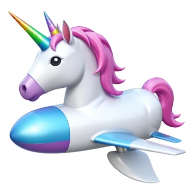 A 3d unicorn 🦄 on a plane ✈️  sticker