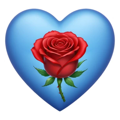 blue heart and a flower sticker