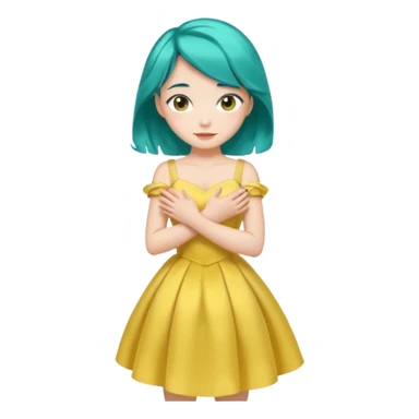 Teal hugs short hair with Belles wording sticker