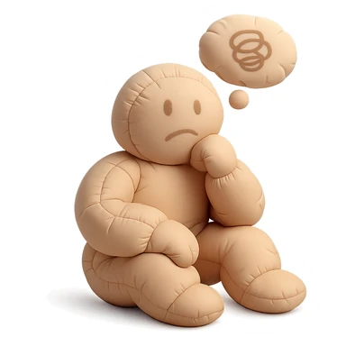 doodle person thinking sticker