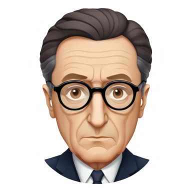 headshot of Maurice Merleau-Ponty, French philosopher, wearing glasses, serious expression sticker