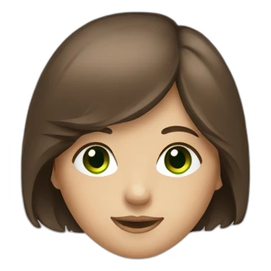 a girl with brown hair and green eyes loving music sticker
