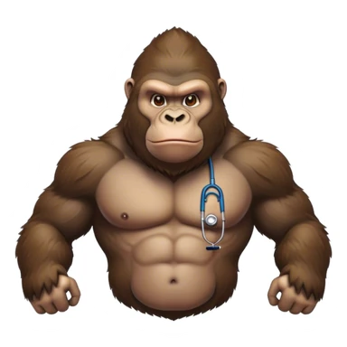 super buff gorilla doctor sticker