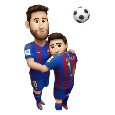 Messi taking a mate sticker