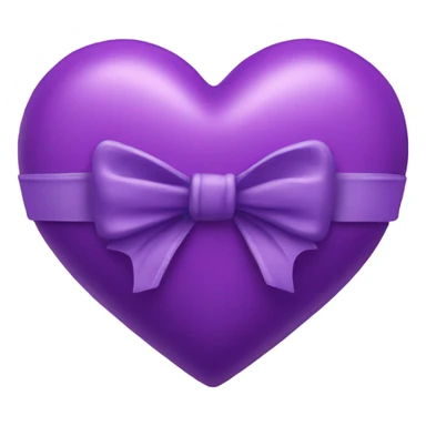 Purple heart with bow sticker