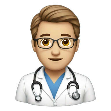 White brown hair Doctor sticker