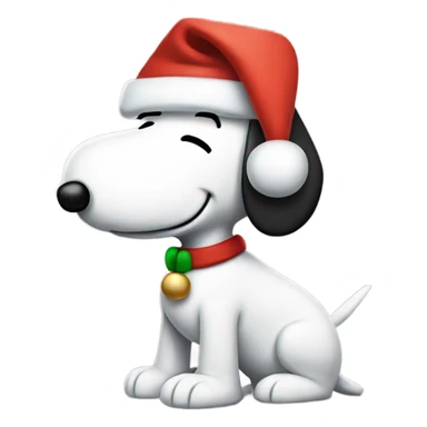 Snoopy wearing a Christmas hat sticker