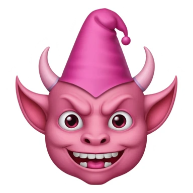 Devil with pink party hat sticker