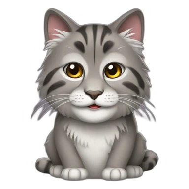 Happy manul cat programmer sticker