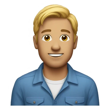 Griddy emoji using man in blue shirt sticker