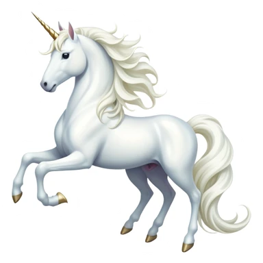 cinematic-noble-white-unicorn-full body-emoji,-poised-and-regal,-with-a-slender,-ethereal-form-draped-in-a-pristine-white-color,-a-flowing-mane-and-tail,-and-a-glistening,-spiraled-horn-that-radiates-pure-light,-simplified-yet-sharp-and-majestic, zoomed out to show a majestic unicorn sticker