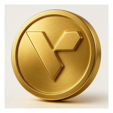 Make the logo metallic gold to match the token, keeping the rest of the design the same. sticker