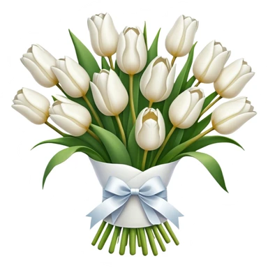 white tulip bouquet  sticker