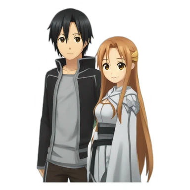 Asuna and Kirito from Sword Art Online Looking Out Over a Lake sticker