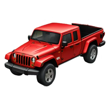 Realistic Red Jeep Gladiator with the truck bed full of roses. sticker