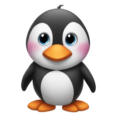 Pingvin wiht a love sticker