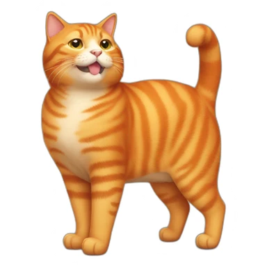 orange cat with a fat belly sticker