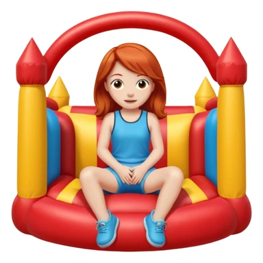redhead girl-sitting-in-bouncy-house sticker