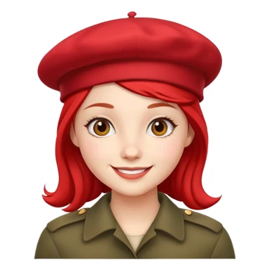 girl with a red beret, smiling sticker