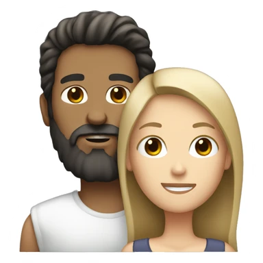 Bearded man holding black hair white woman  sticker
