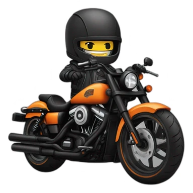 Manga-Samouraï-moto-harley Davidson sticker