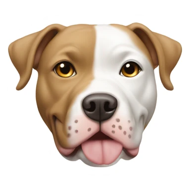 Tan and white pit bull dog sticker