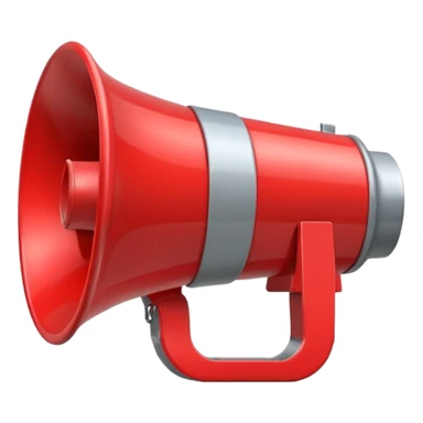 megaphone with a play button sticker