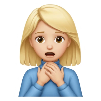 blond girl emoji choking its neck with its hands sticker
