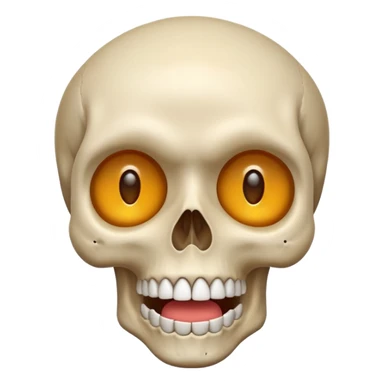 Skull mixed with shocked emoji sticker