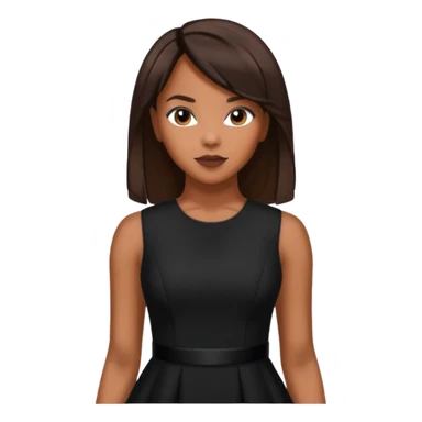 LeToya Luckett from Destiny's Child with long dark brown hair, black outfit sticker