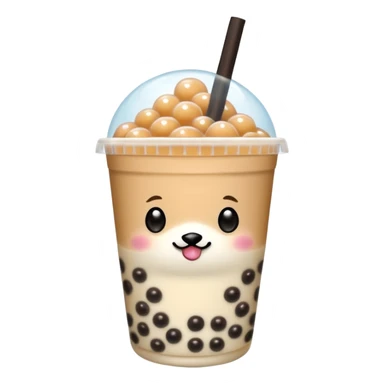 Michi pinguino bebiendo bubble tea sticker