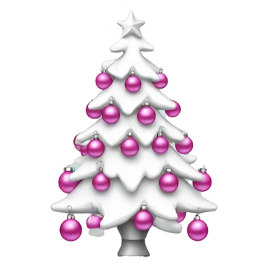 White Christmas tree with pink ornaments sticker