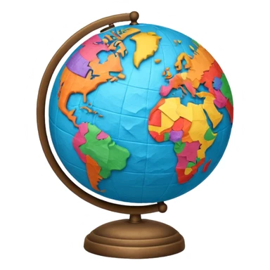 Papier-Mâché Globe with paper only globe. sticker