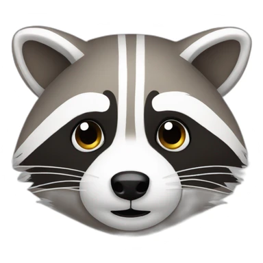raccoon round face sticker