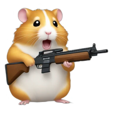 hamster ith a rifle sticker