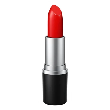 lipstick emoji, with black casing, with silver sticker