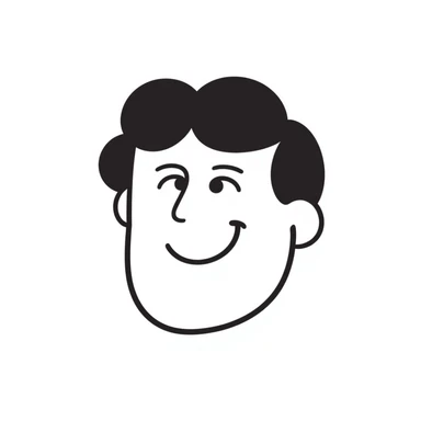 hand-drawn CRM contact card with a big smile sticker