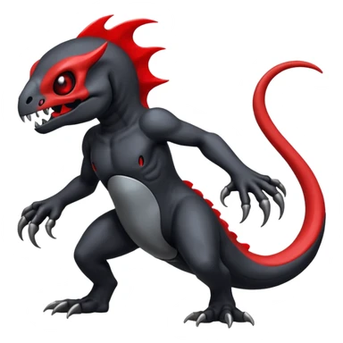 Shiny Evil Duskull-Salandit-Fakémon-hybrid-creature (full body)  sticker