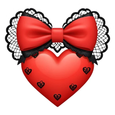 heart with a black lace bow sticker