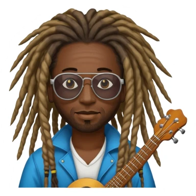 Musician with dreadlocks and sunglasses sticker
