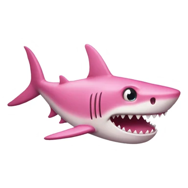 pink shark sticker